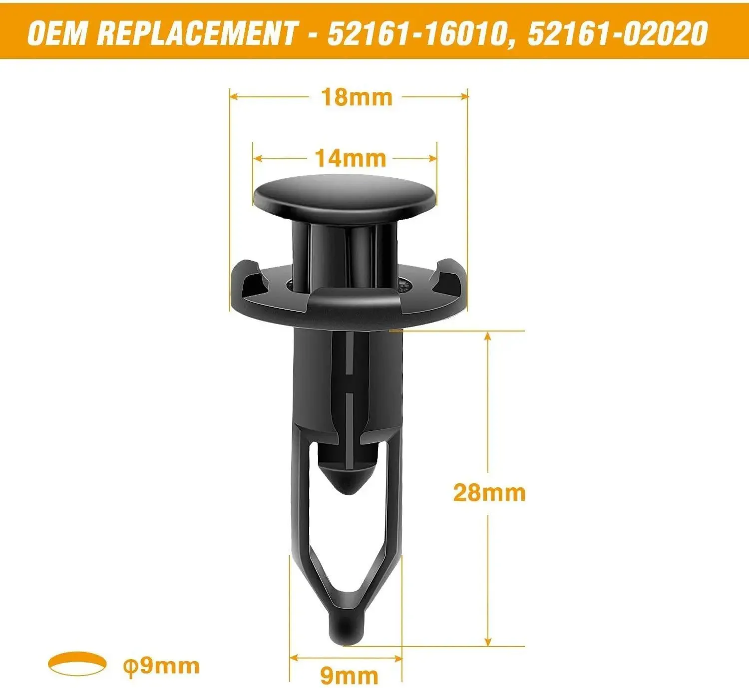 100 Pcs Hole 7mm 9mm Car Push Retainer Clips Kits For Toyota GM