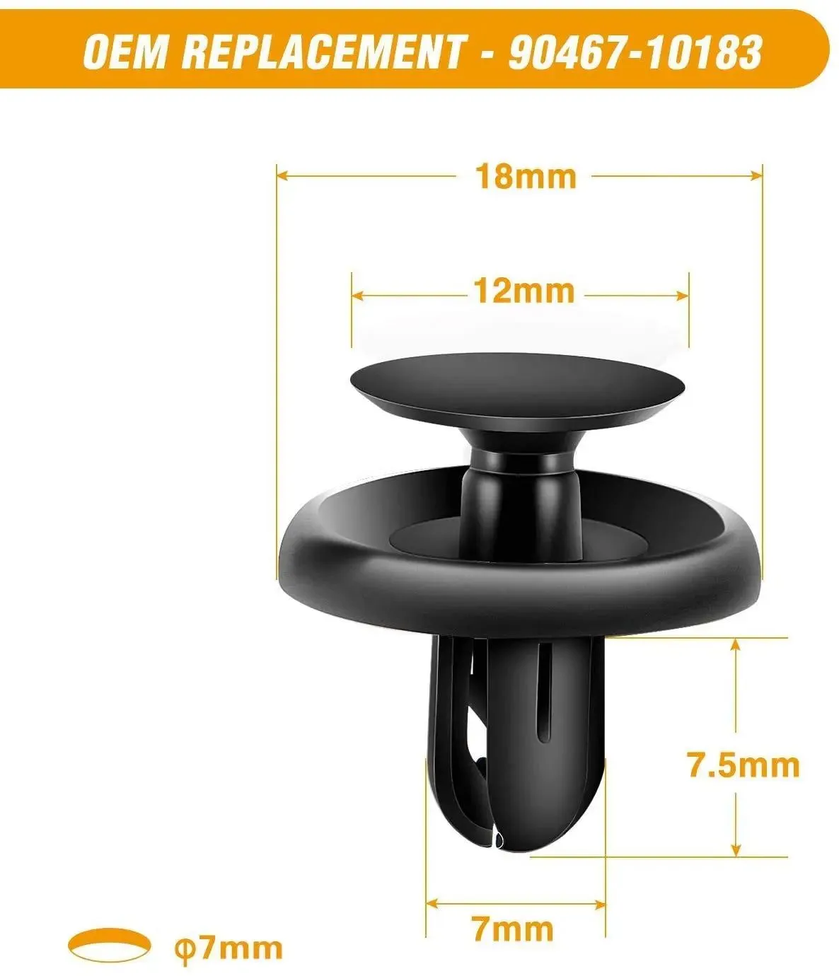 100 Pcs Hole 7mm 9mm Car Push Retainer Clips Kits For Toyota GM