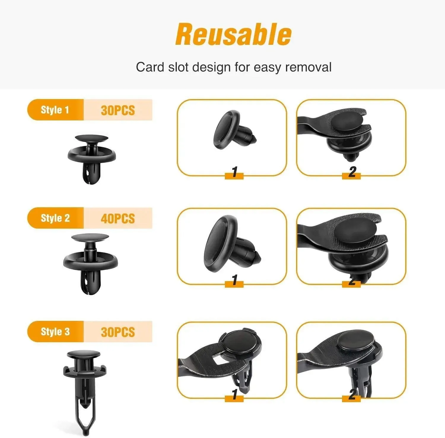 100 Pcs Hole 7mm 9mm Car Push Retainer Clips Kits For Toyota GM