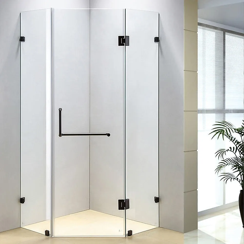 10mm Safety Glass Frameless Shower Screen 900x900mm