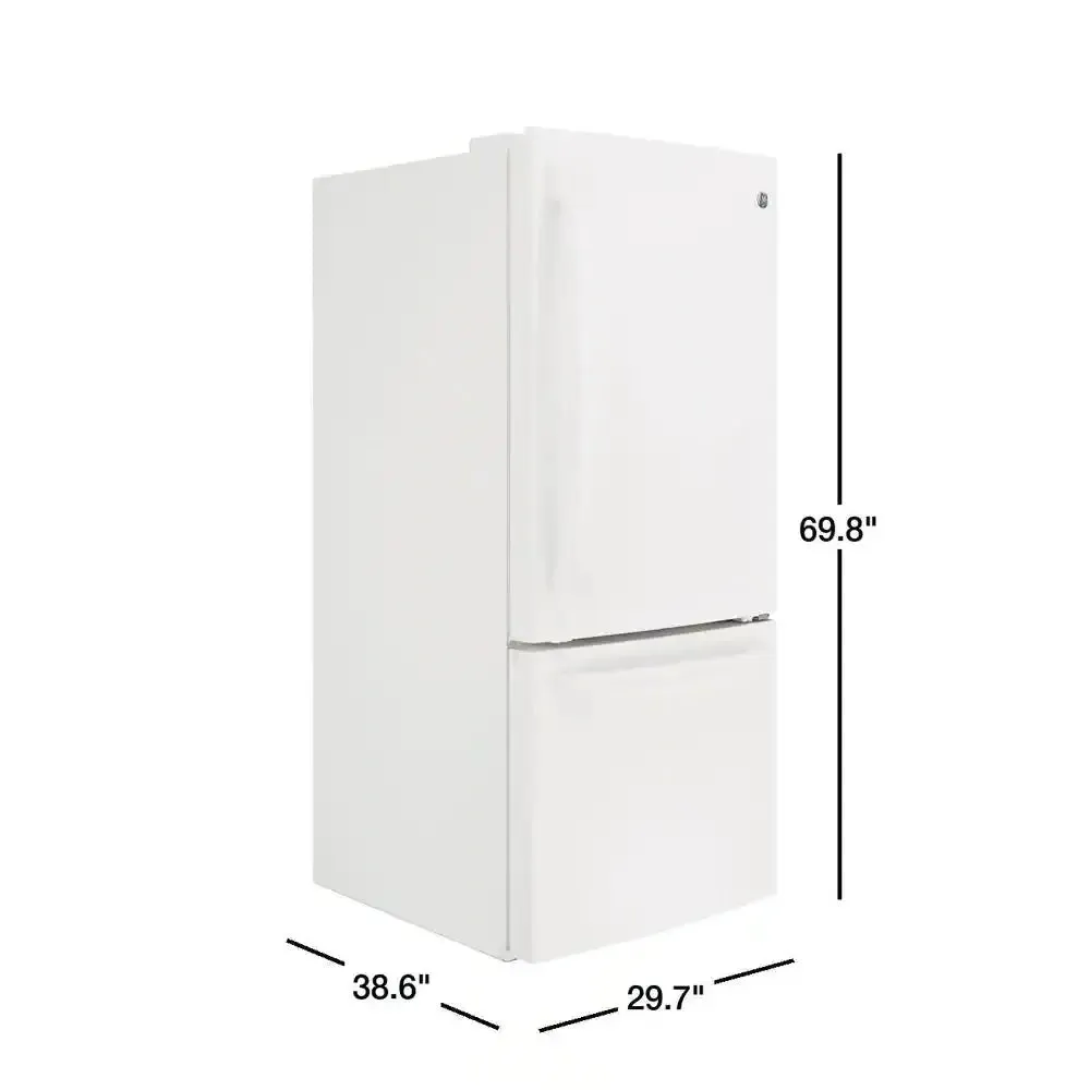 21.0 Cu. Ft. Bottom Freezer Refrigerator in White, ENERGY STAR