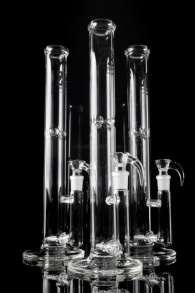 2K Glass Art 16 In Clear Double Stemline Straight Bong