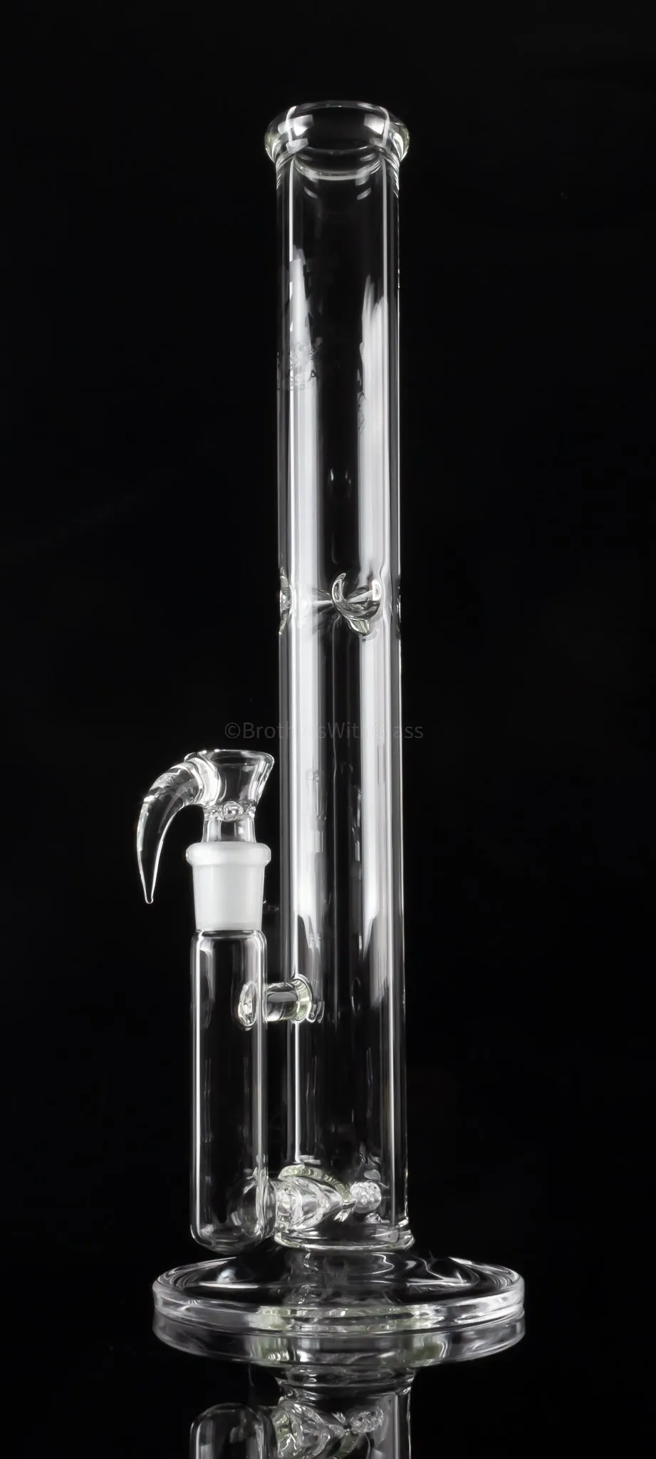 2K Glass Art 16 In Clear Double Stemline Straight Bong