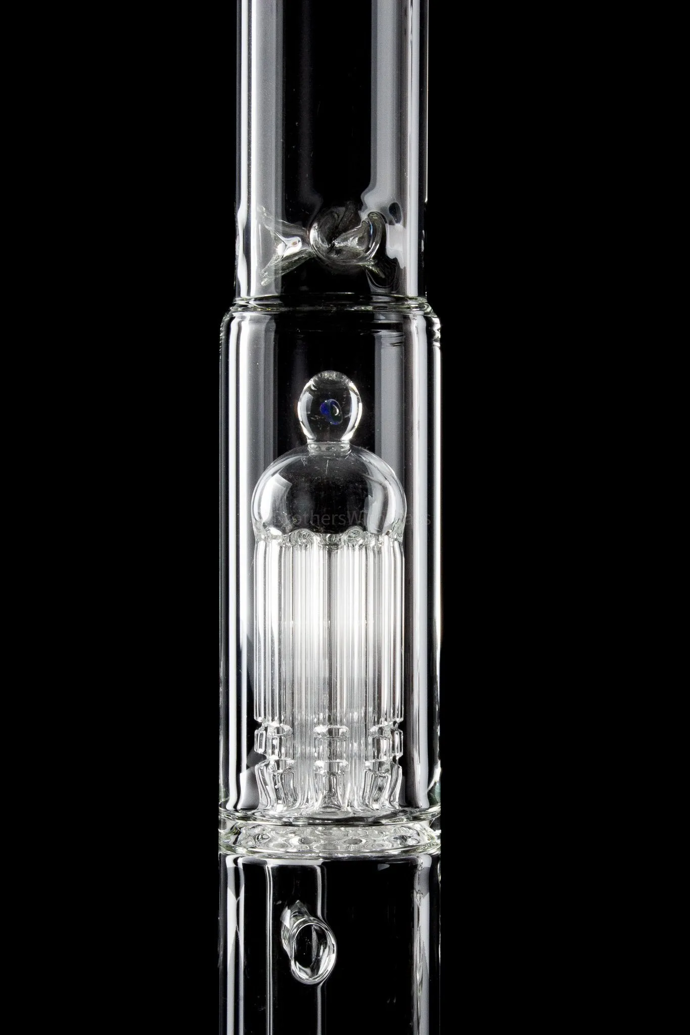 2K Glass Art 16 In Clear Double Stemline to Tree Perc Bong With Opal