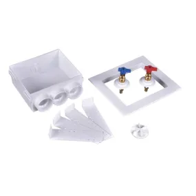 38532 OATEY Quadtro, 1/4" Turn, F1807 PEX Washing Machine Outlet Box – Standard Pack