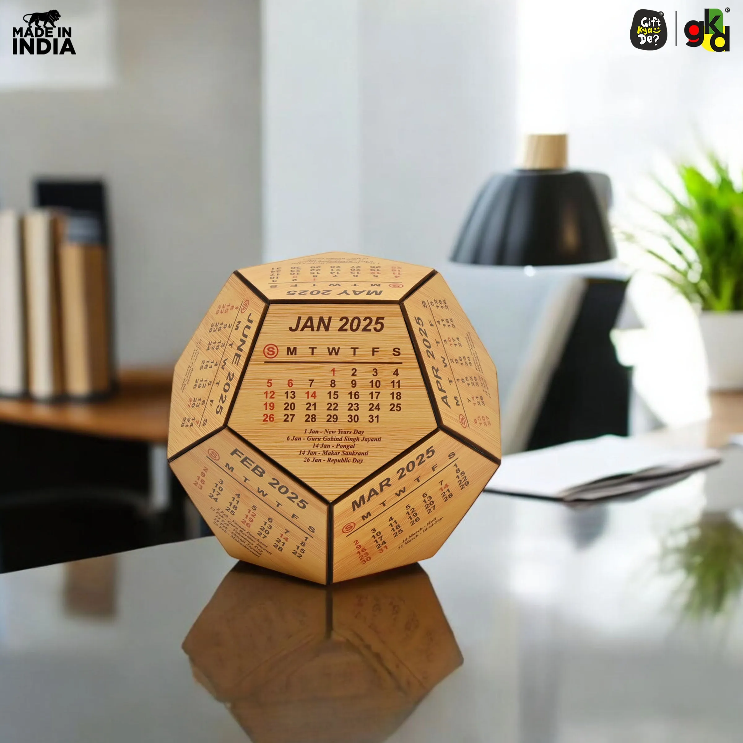 3D Pentagon Desk Calendar 2025 | Table Calendar | Eco-Friendly
