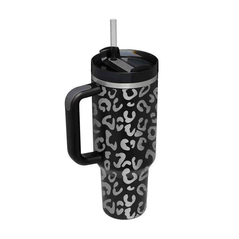 40 Oz Insulated Tumbler with Handle & Straw Spill Proof Vacuum Mug for Travel