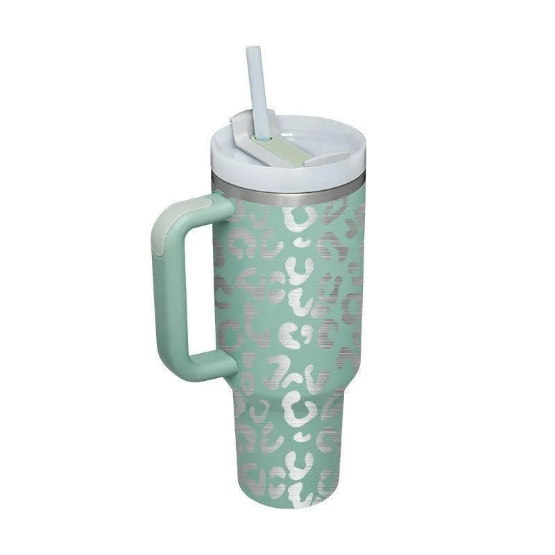 40 Oz Insulated Tumbler with Handle & Straw Spill Proof Vacuum Mug for Travel