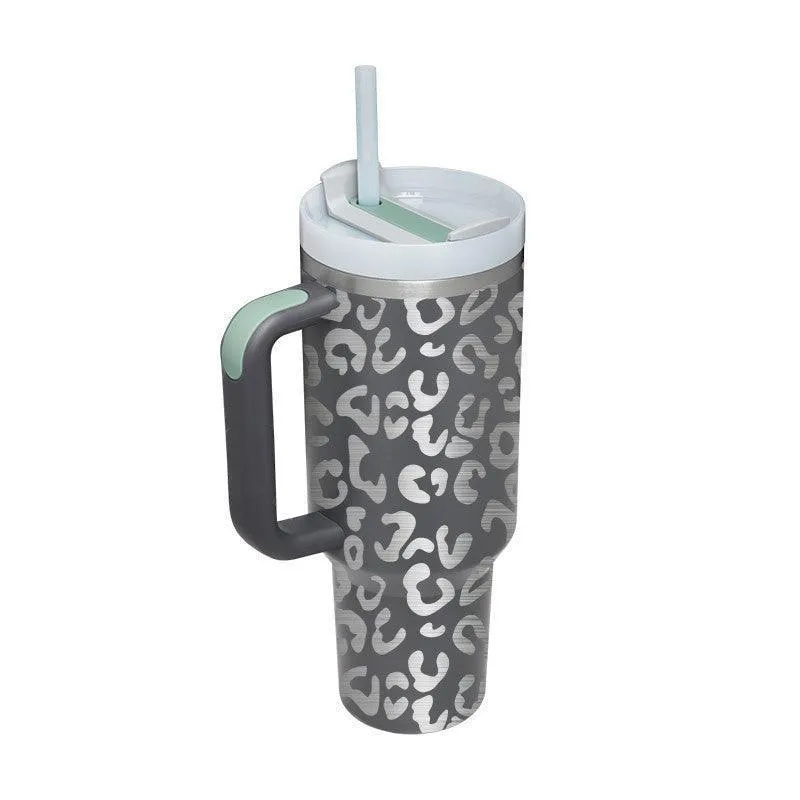 40 Oz Insulated Tumbler with Handle & Straw Spill Proof Vacuum Mug for Travel