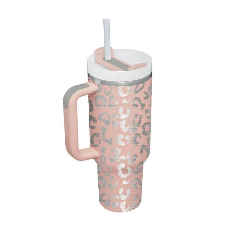 40 Oz Insulated Tumbler with Handle & Straw Spill Proof Vacuum Mug for Travel
