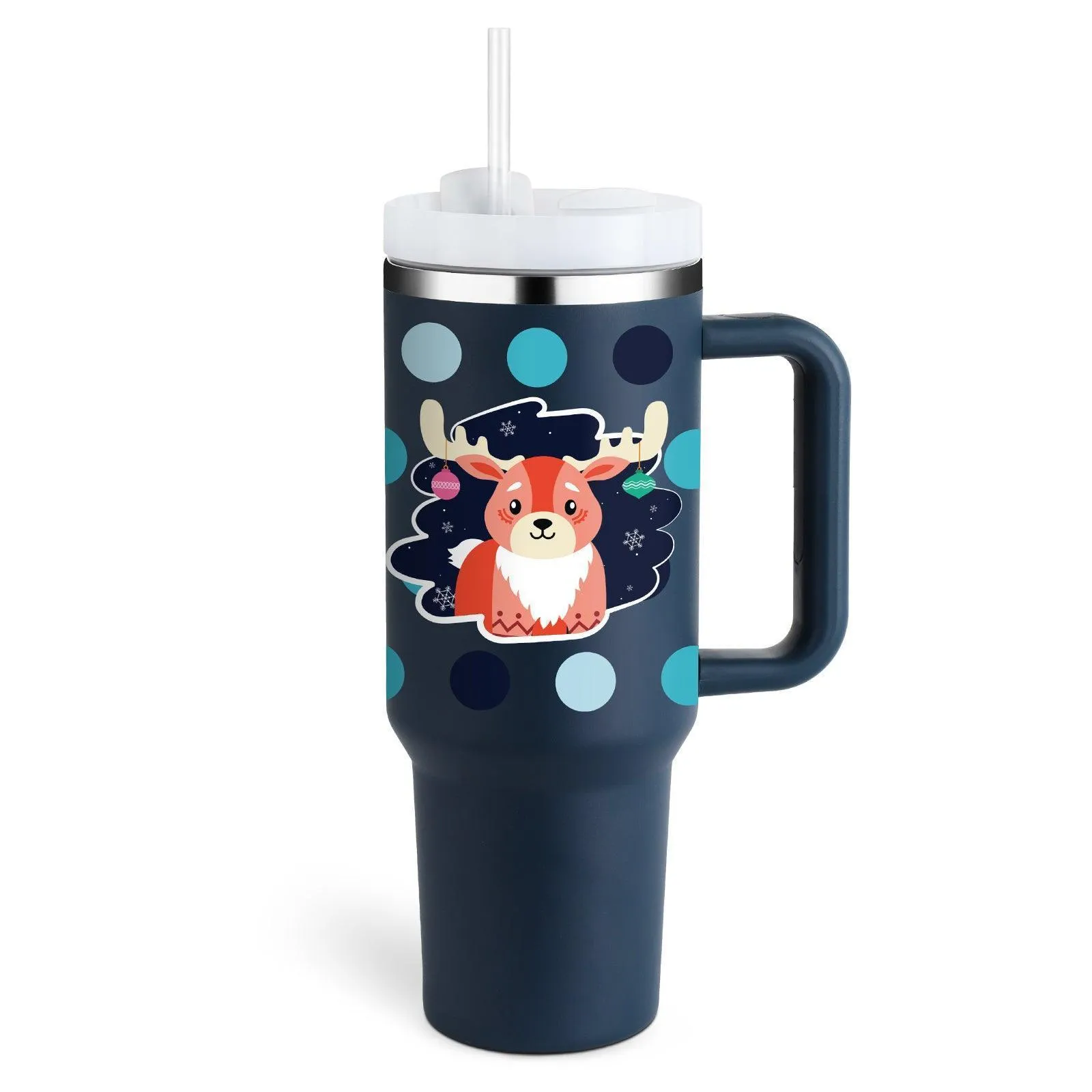40 Oz Insulated Tumbler with Handle & Straw Spill Proof Vacuum Mug for Travel