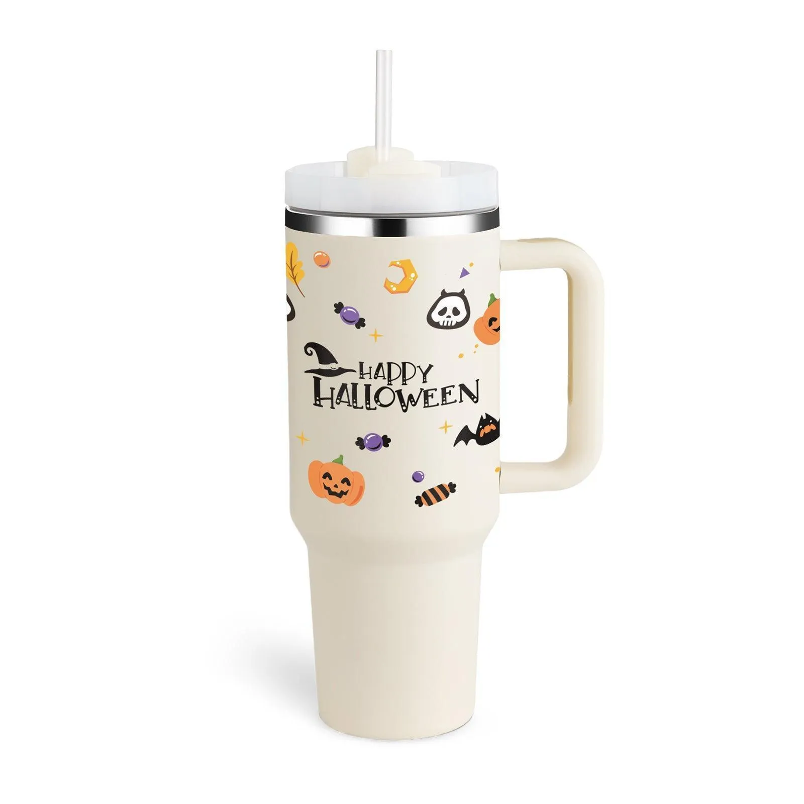 40 Oz Insulated Tumbler with Handle & Straw Spill Proof Vacuum Mug for Travel