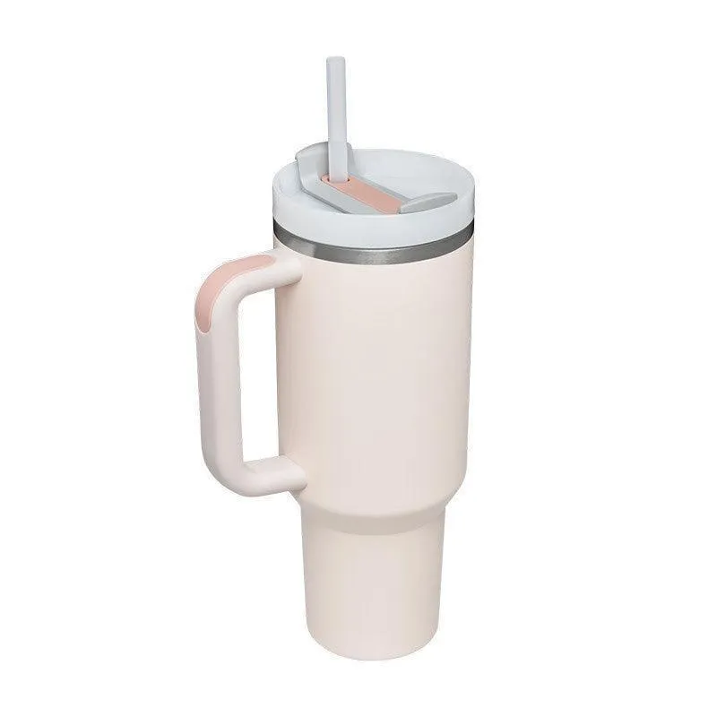 40 Oz Insulated Tumbler with Handle & Straw Spill Proof Vacuum Mug for Travel