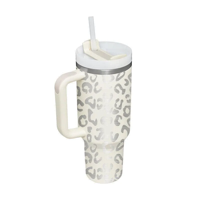 40 Oz Insulated Tumbler with Handle & Straw Spill Proof Vacuum Mug for Travel