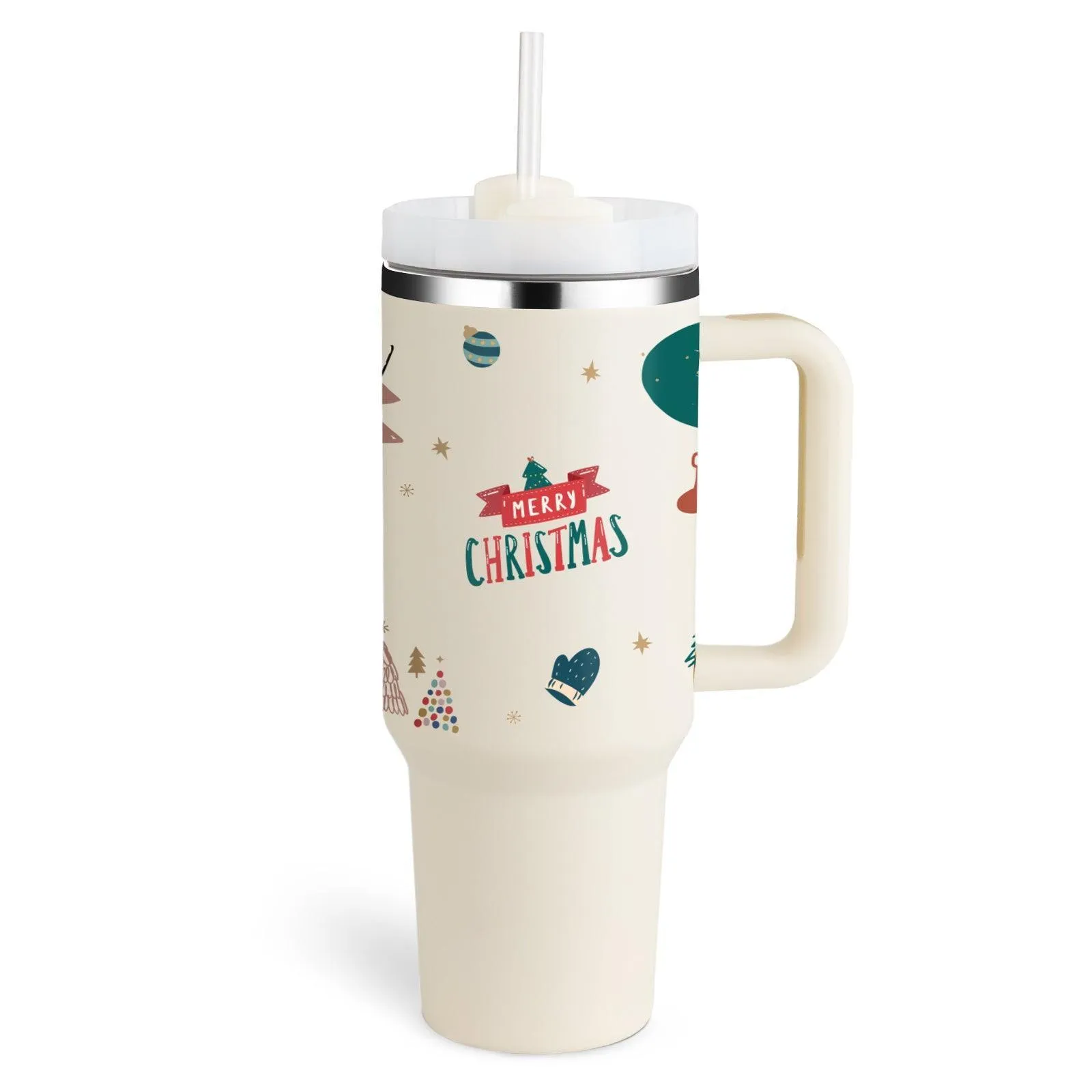 40 Oz Insulated Tumbler with Handle & Straw Spill Proof Vacuum Mug for Travel