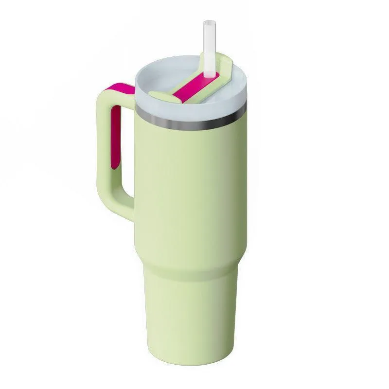 40 Oz Insulated Tumbler with Handle & Straw Spill Proof Vacuum Mug for Travel