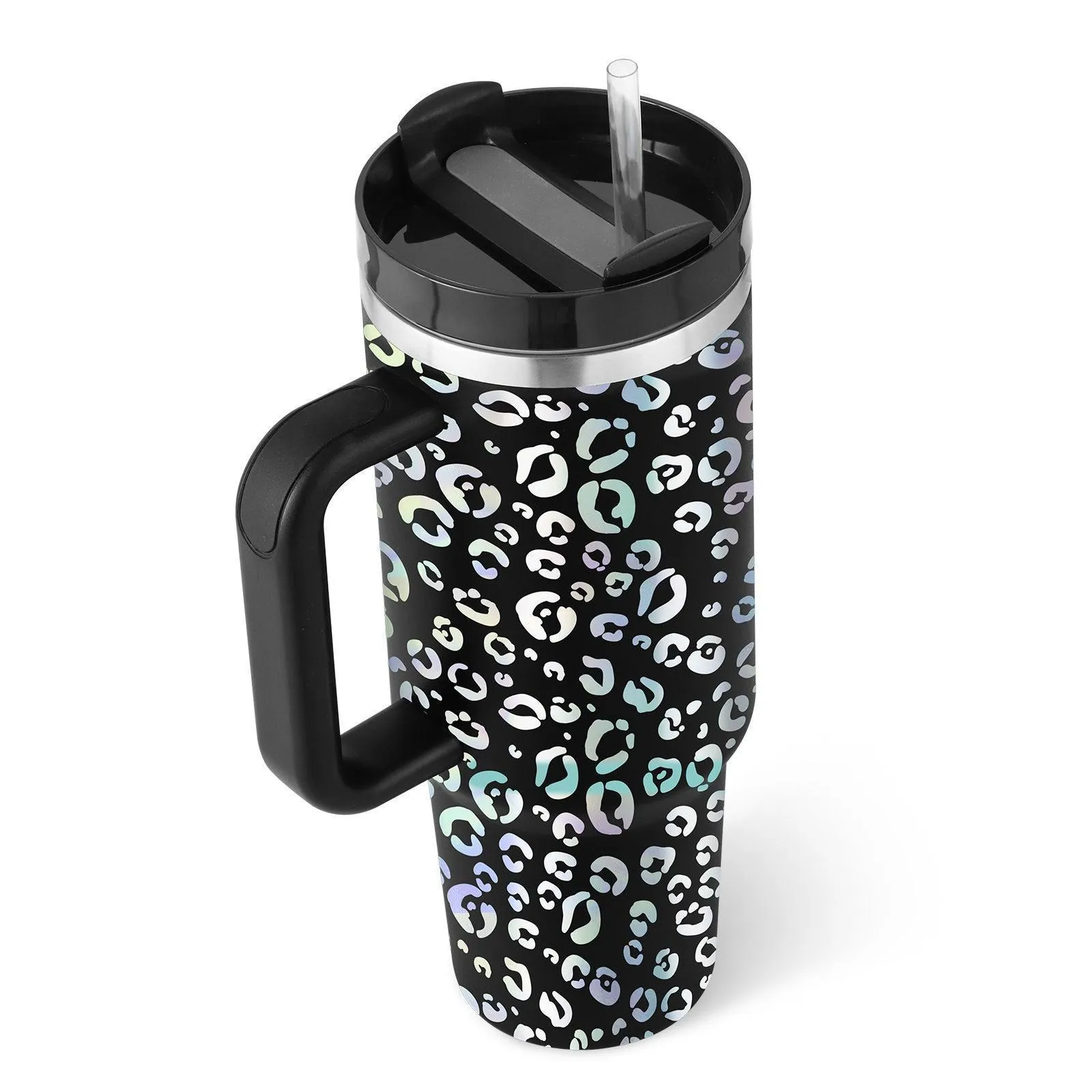 40 Oz Insulated Tumbler with Handle & Straw Spill Proof Vacuum Mug for Travel