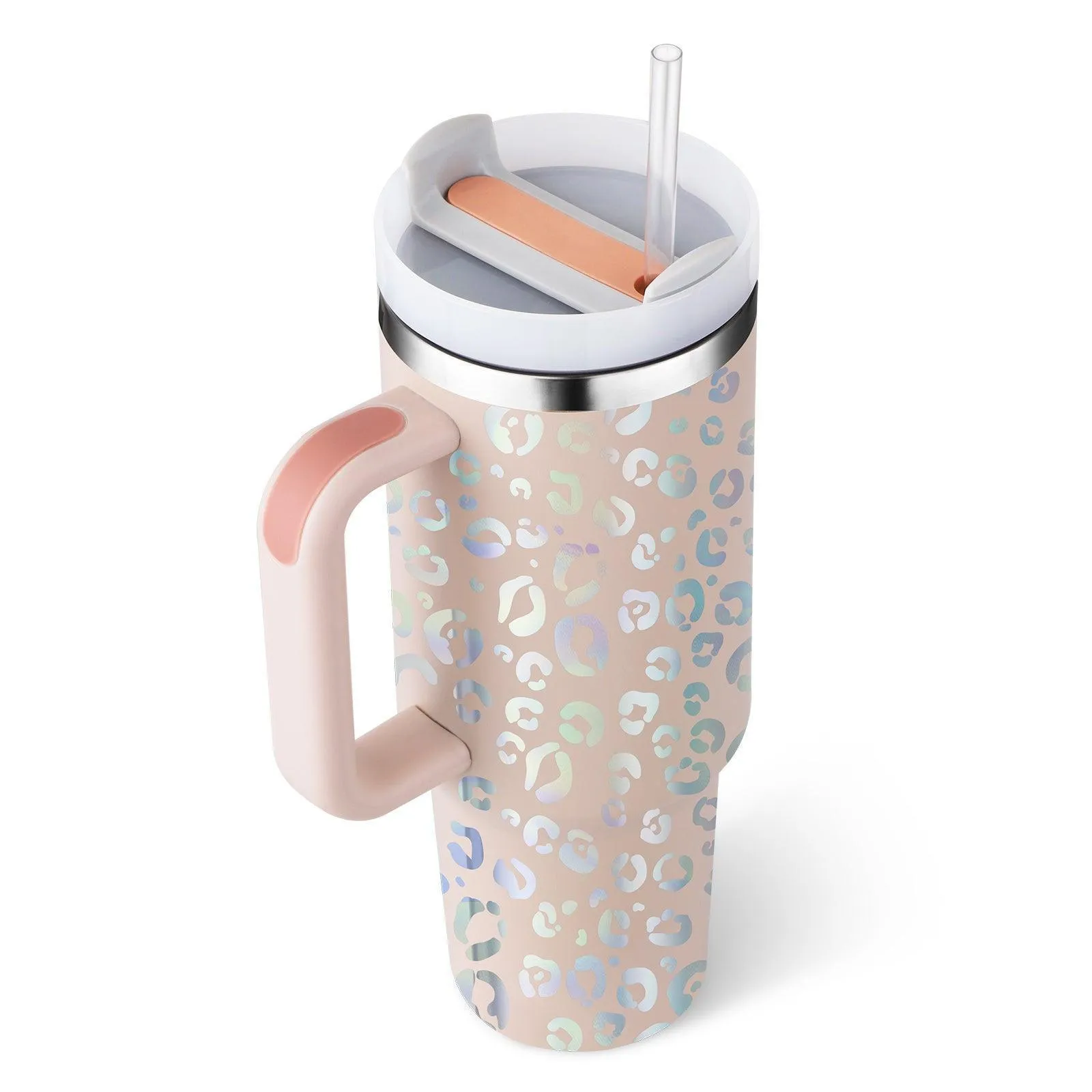 40 Oz Insulated Tumbler with Handle & Straw Spill Proof Vacuum Mug for Travel