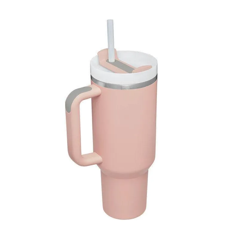 40 Oz Insulated Tumbler with Handle & Straw Spill Proof Vacuum Mug for Travel