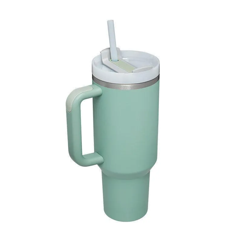 40 Oz Insulated Tumbler with Handle & Straw Spill Proof Vacuum Mug for Travel