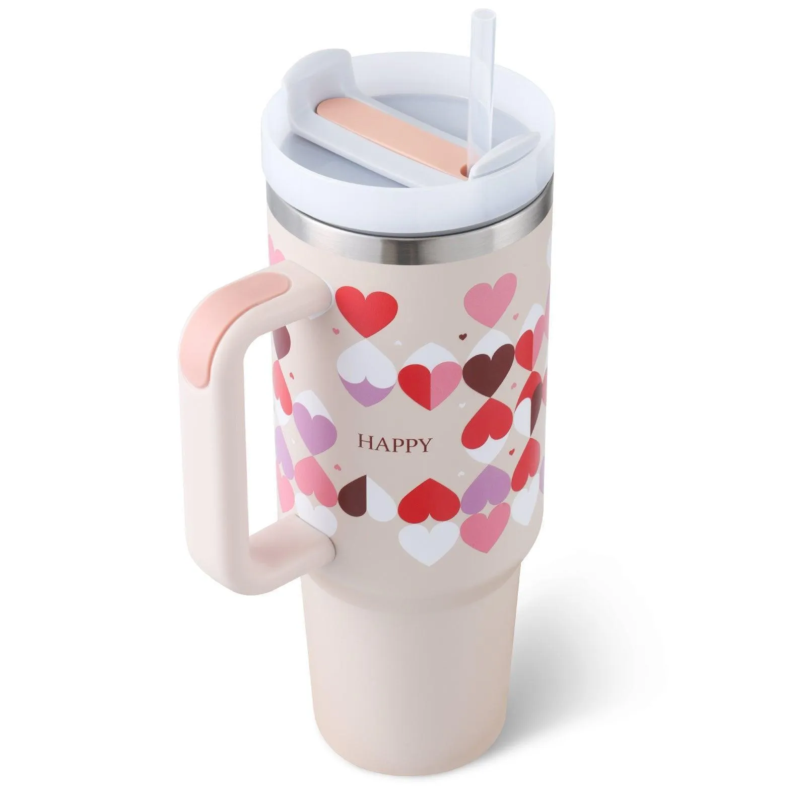 40 Oz Insulated Tumbler with Handle & Straw Spill Proof Vacuum Mug for Travel