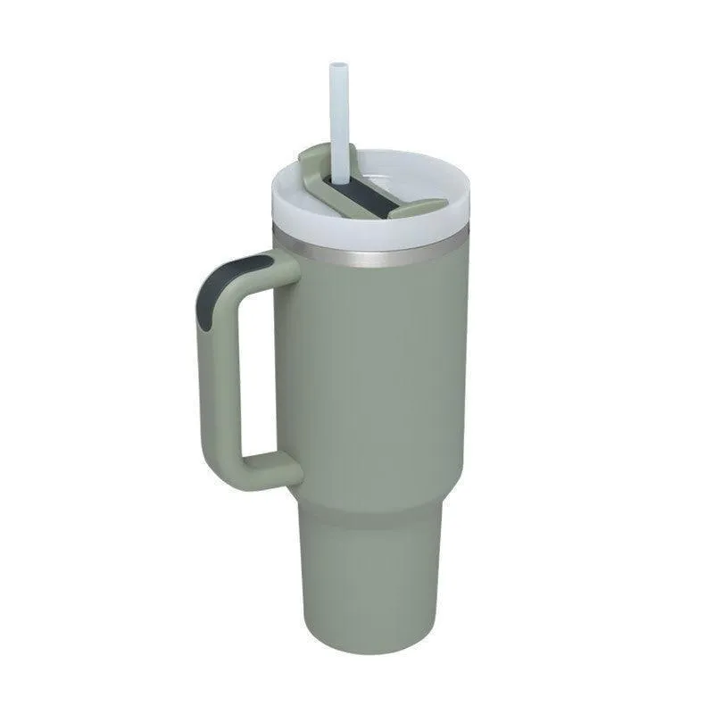 40 Oz Insulated Tumbler with Handle & Straw Spill Proof Vacuum Mug for Travel