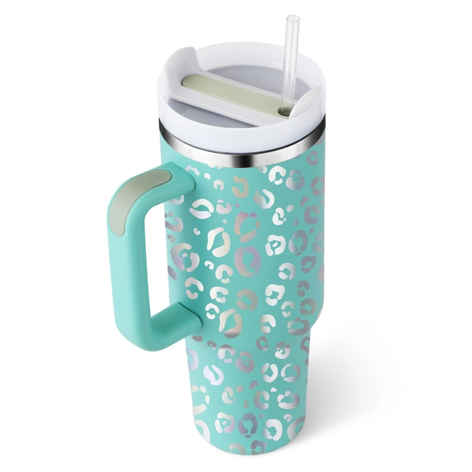 40 Oz Insulated Tumbler with Handle & Straw Spill Proof Vacuum Mug for Travel