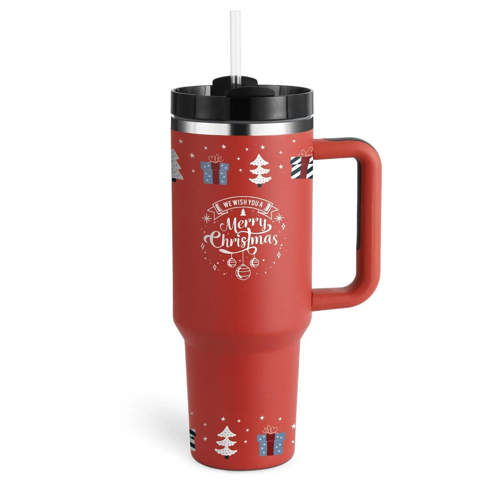 40 Oz Insulated Tumbler with Handle & Straw Spill Proof Vacuum Mug for Travel
