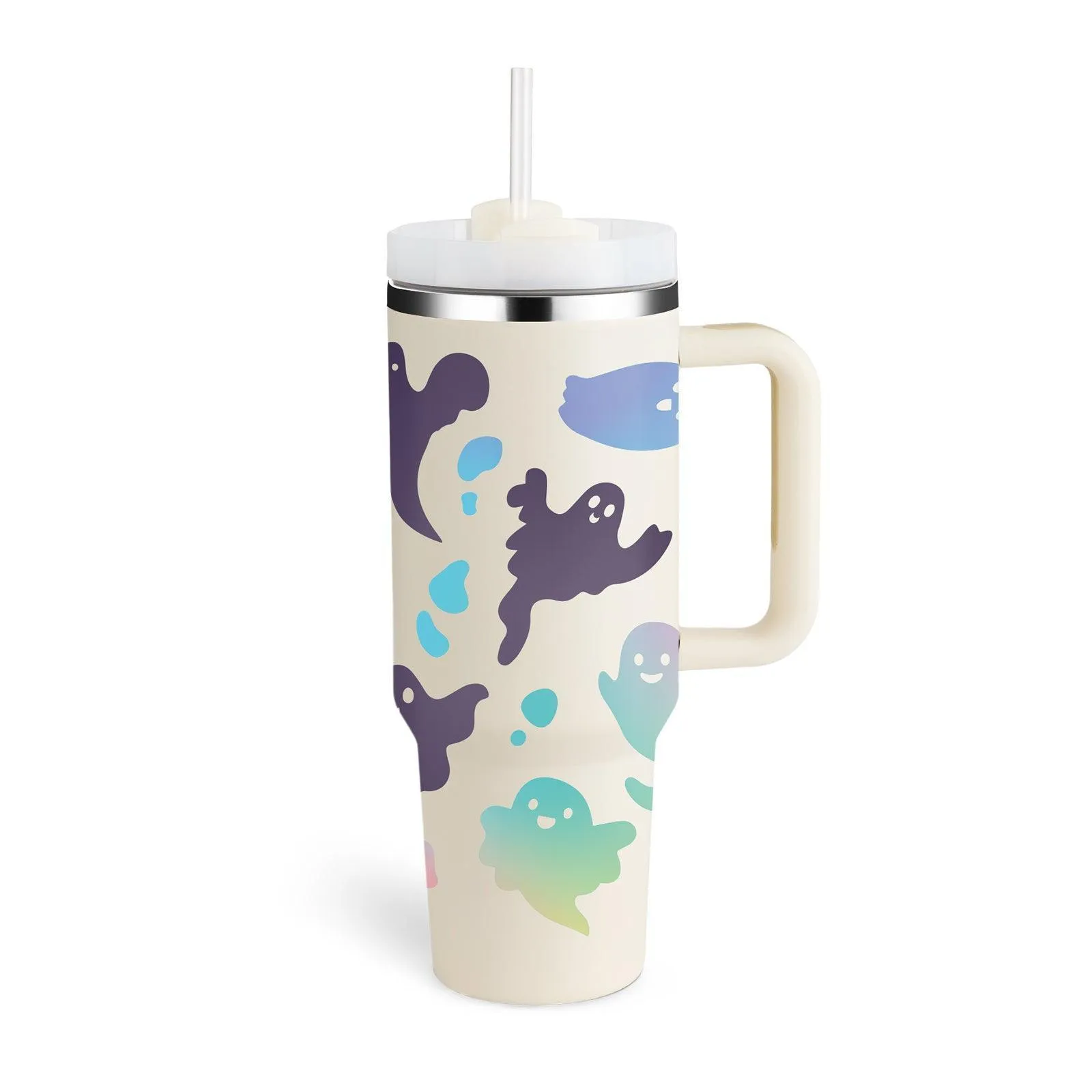 40 Oz Insulated Tumbler with Handle & Straw Spill Proof Vacuum Mug for Travel