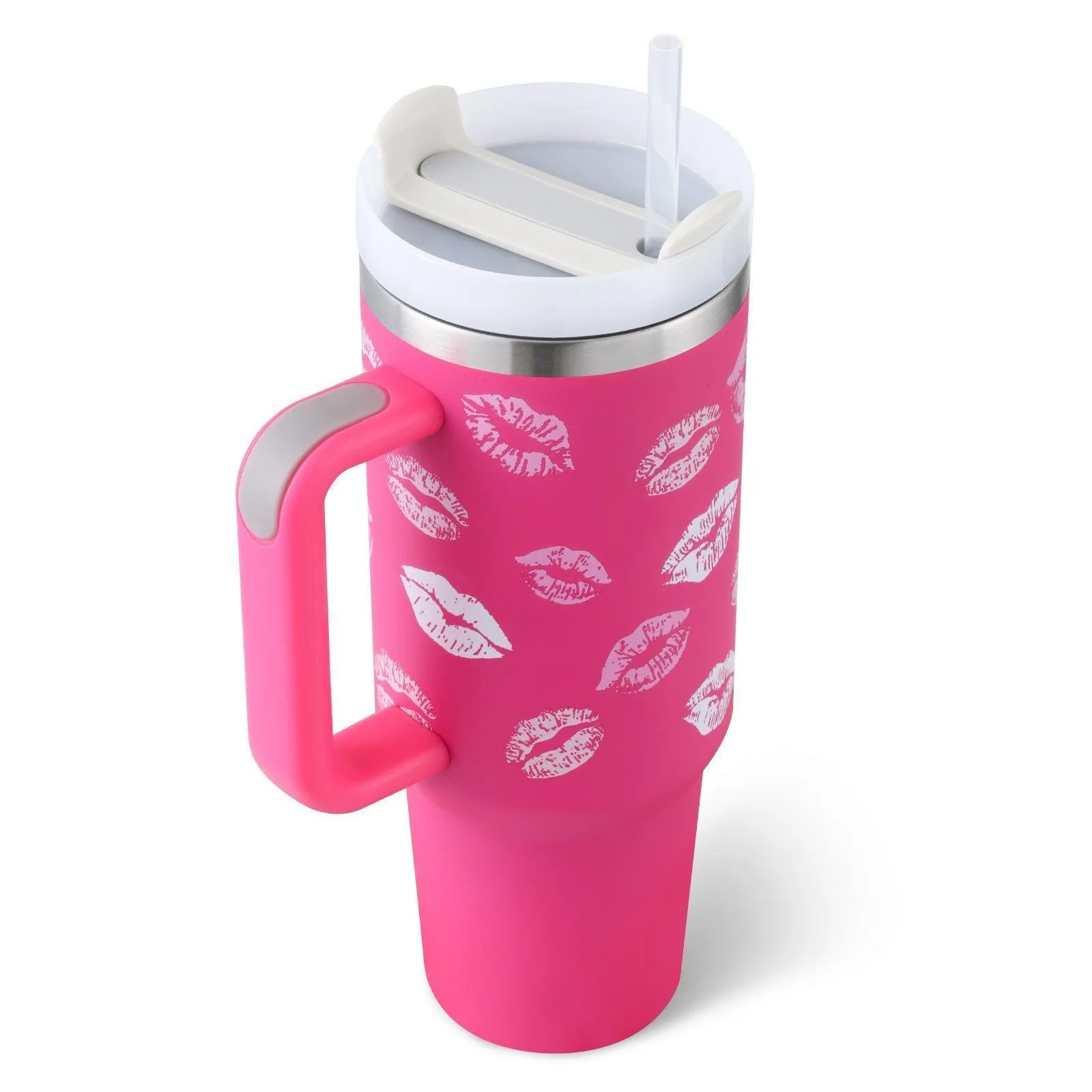 40 Oz Insulated Tumbler with Handle & Straw Spill Proof Vacuum Mug for Travel
