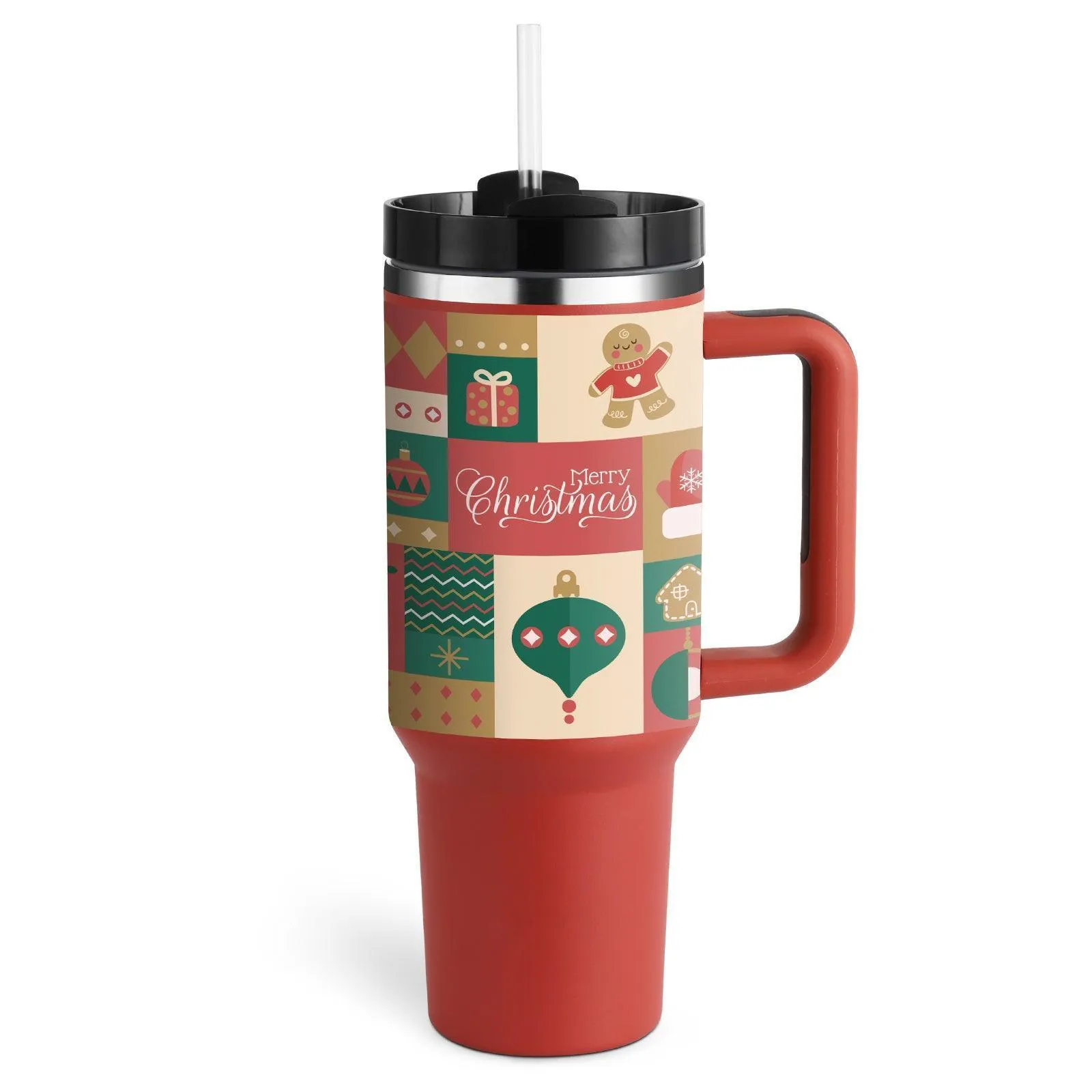 40 Oz Insulated Tumbler with Handle & Straw Spill Proof Vacuum Mug for Travel