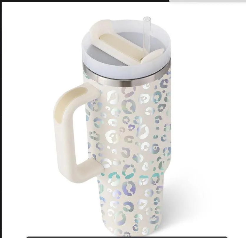 40 Oz Insulated Tumbler with Handle & Straw Spill Proof Vacuum Mug for Travel