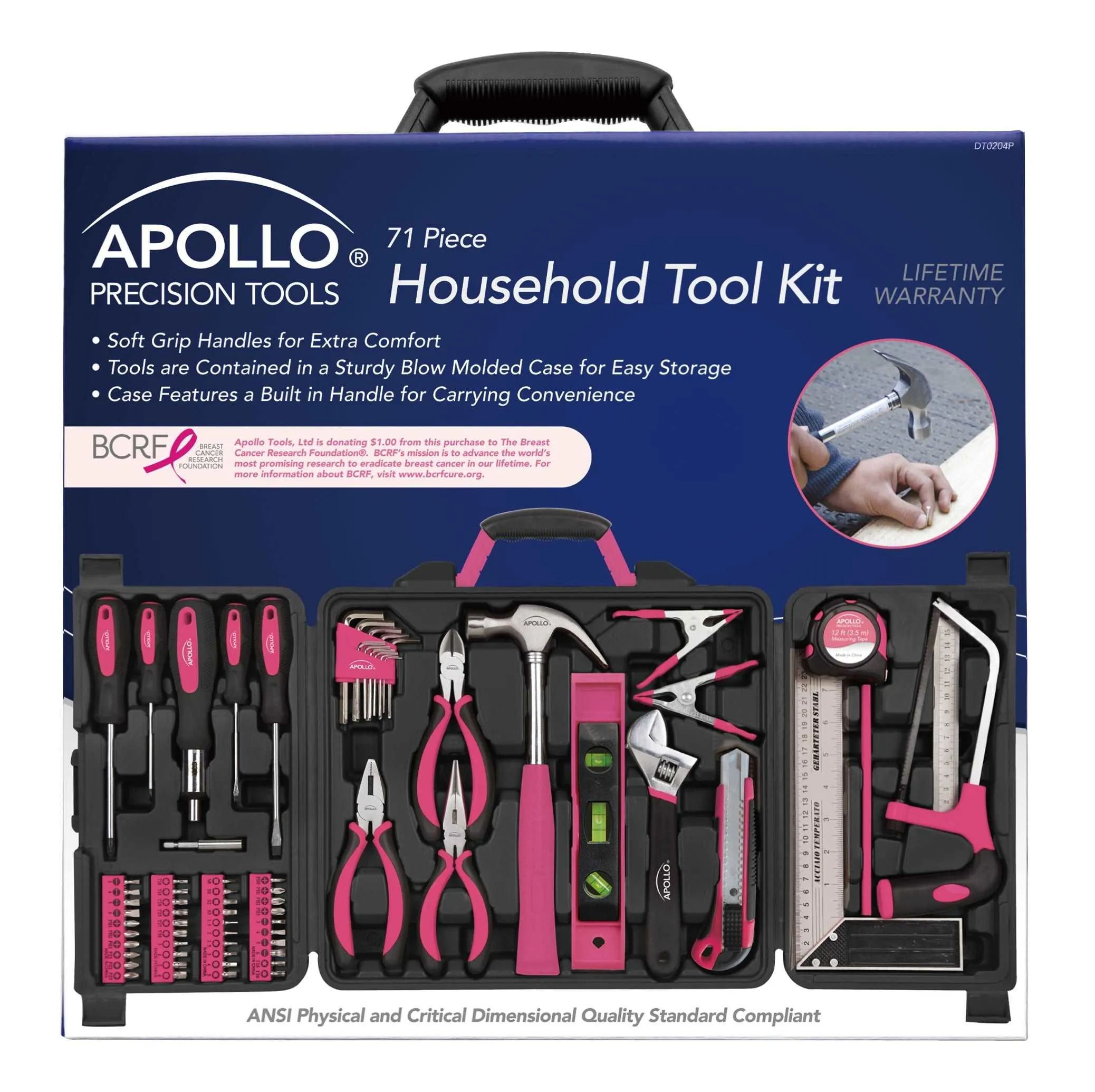 71 Piece Household Tool Kit Pink - DT0204P
