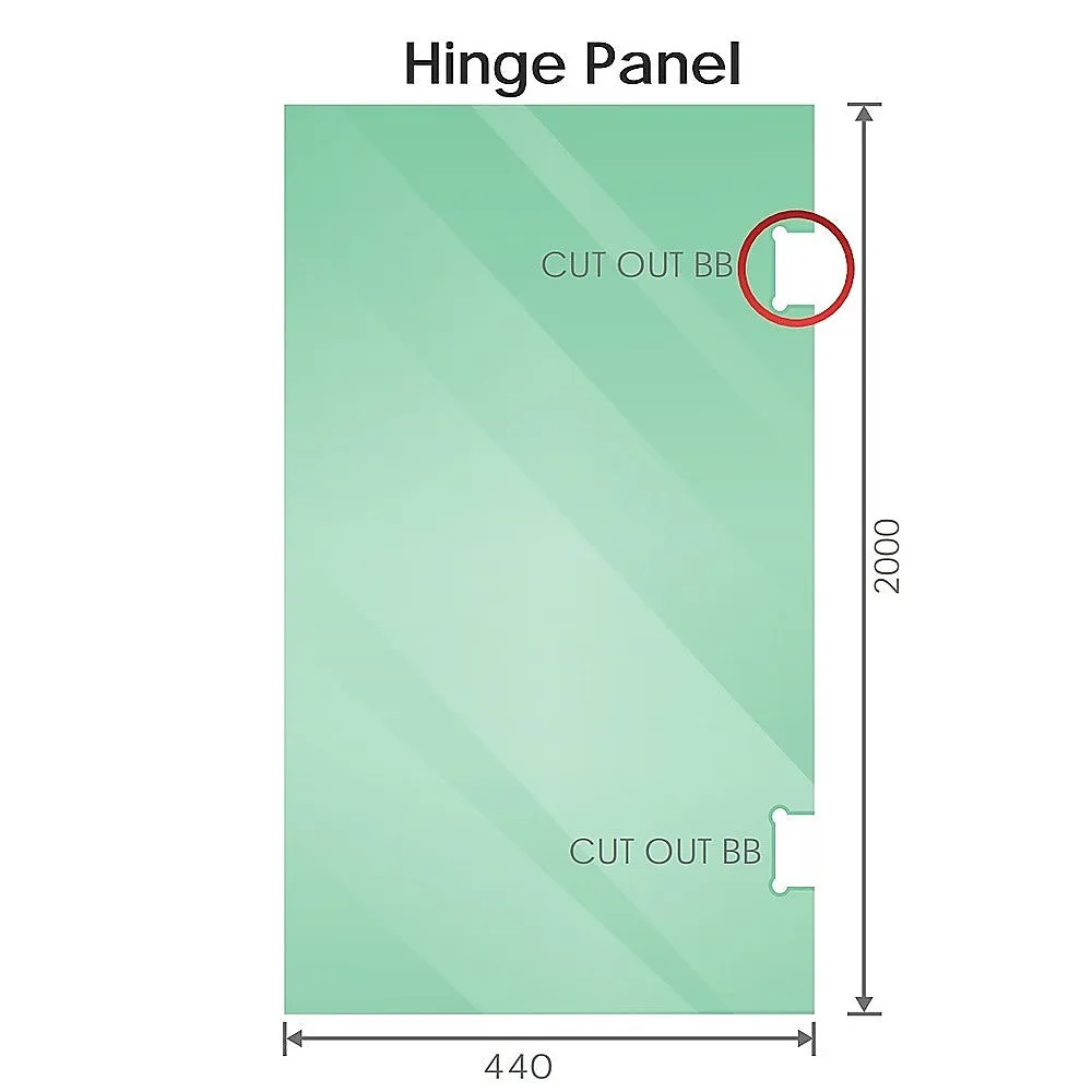 90cm Frameless Diamond Shower Screen with Black Brackets and SS Hinges, Square Knob Handle