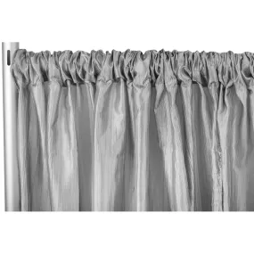 Accordion Crinkle Taffeta 10ft H x 54" W Drape/Backdrop Panel - Silver