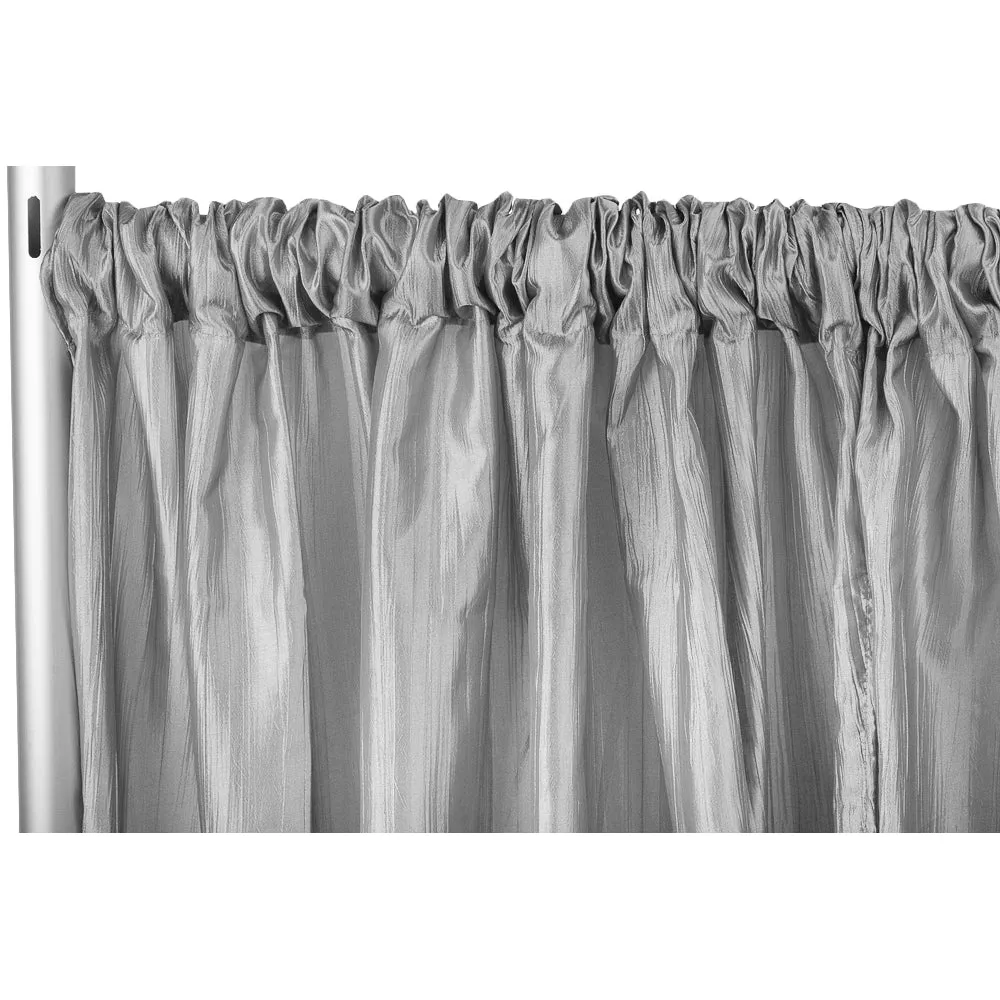 Accordion Crinkle Taffeta 10ft H x 54" W Drape/Backdrop Panel - Silver