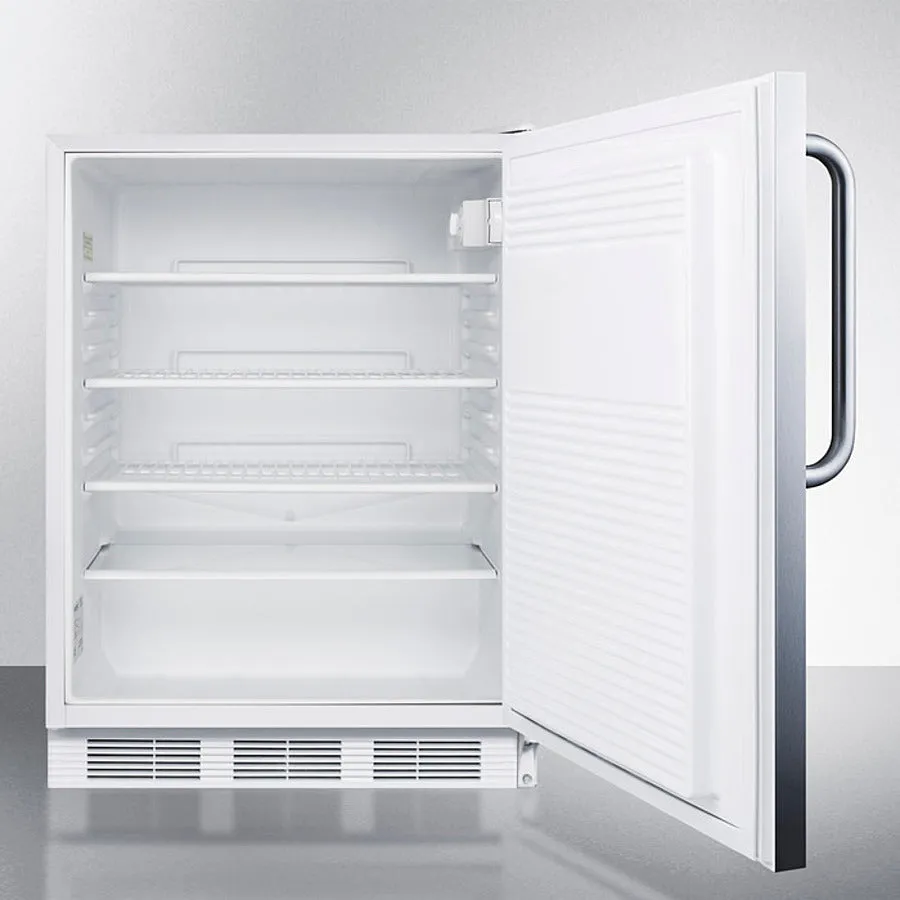 Accucold 24" Wide Built-In All-Refrigerator with Front Lock and Stainless Steel Exterior ADA Compliant - FF7LWCSSADA