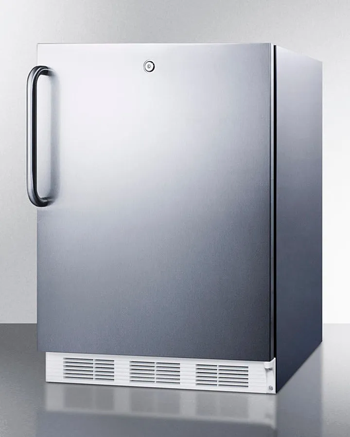 Accucold 24" Wide Built-In All-Refrigerator with Front Lock and Stainless Steel Exterior ADA Compliant - FF7LWCSSADA