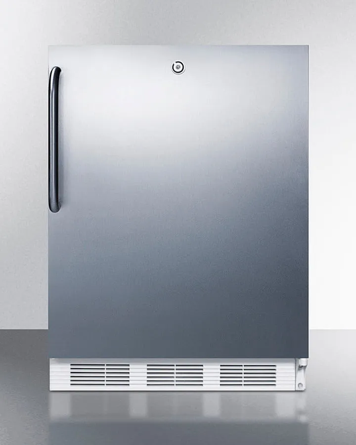 Accucold 24" Wide Built-In All-Refrigerator with Front Lock and Stainless Steel Exterior ADA Compliant - FF7LWCSSADA
