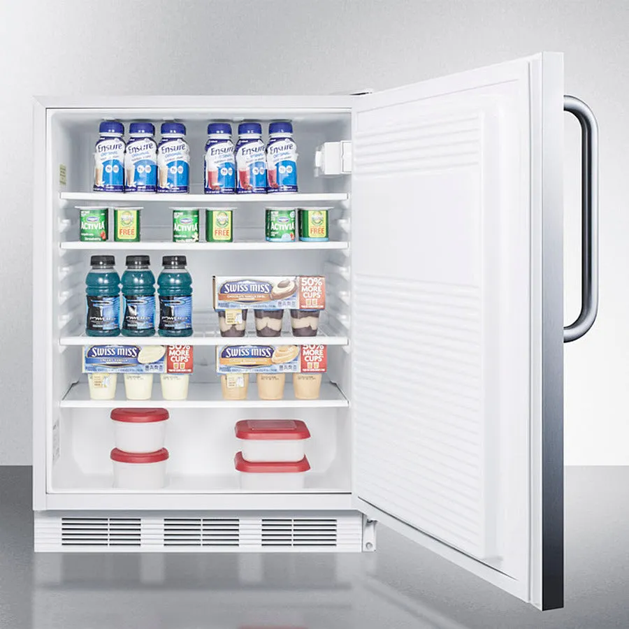 Accucold 24" Wide Built-In All-Refrigerator with Front Lock and Stainless Steel Exterior ADA Compliant - FF7LWCSSADA
