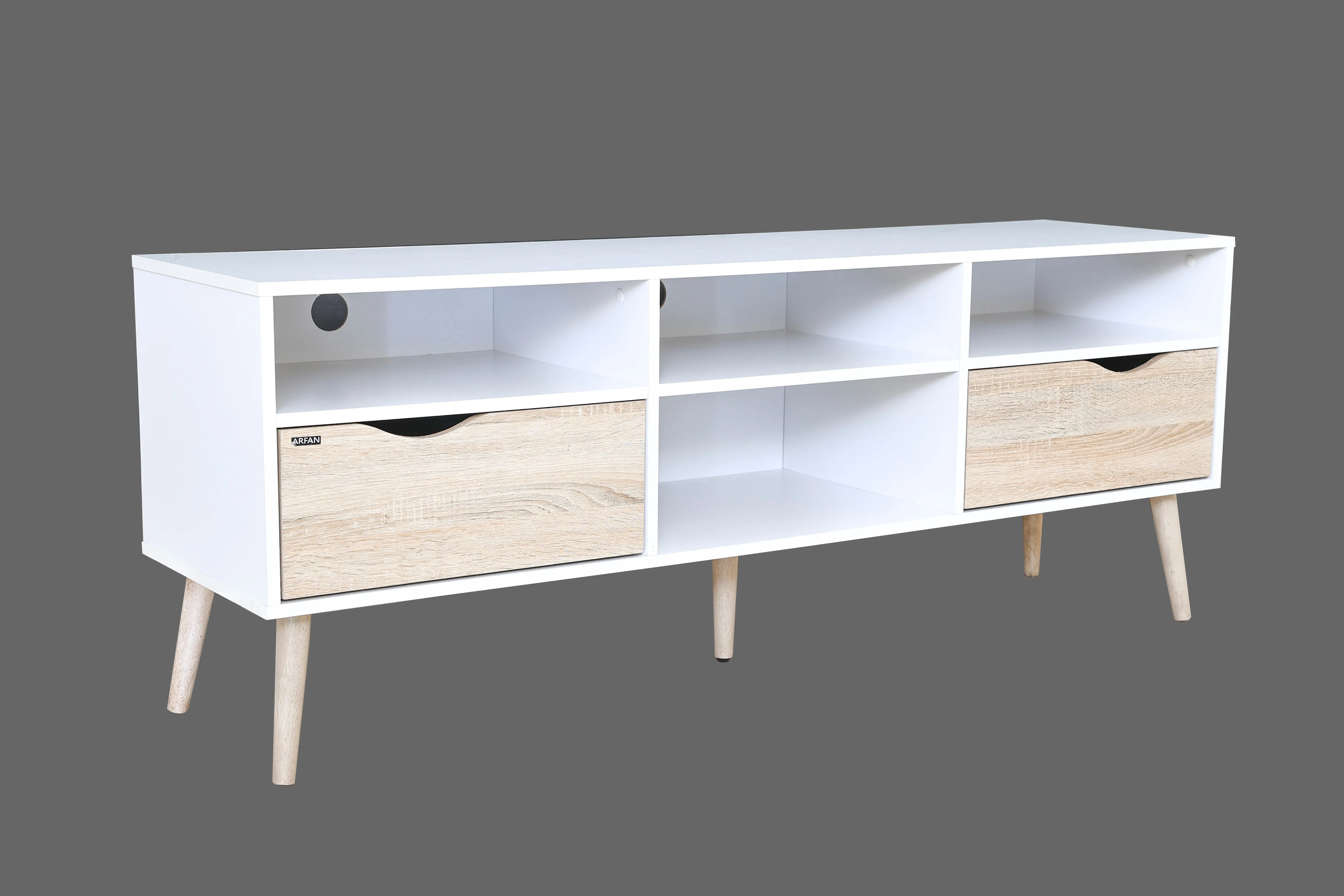 AFT MAJESTIC TV RACK/STORAGE, WHITE SONOMA OAK