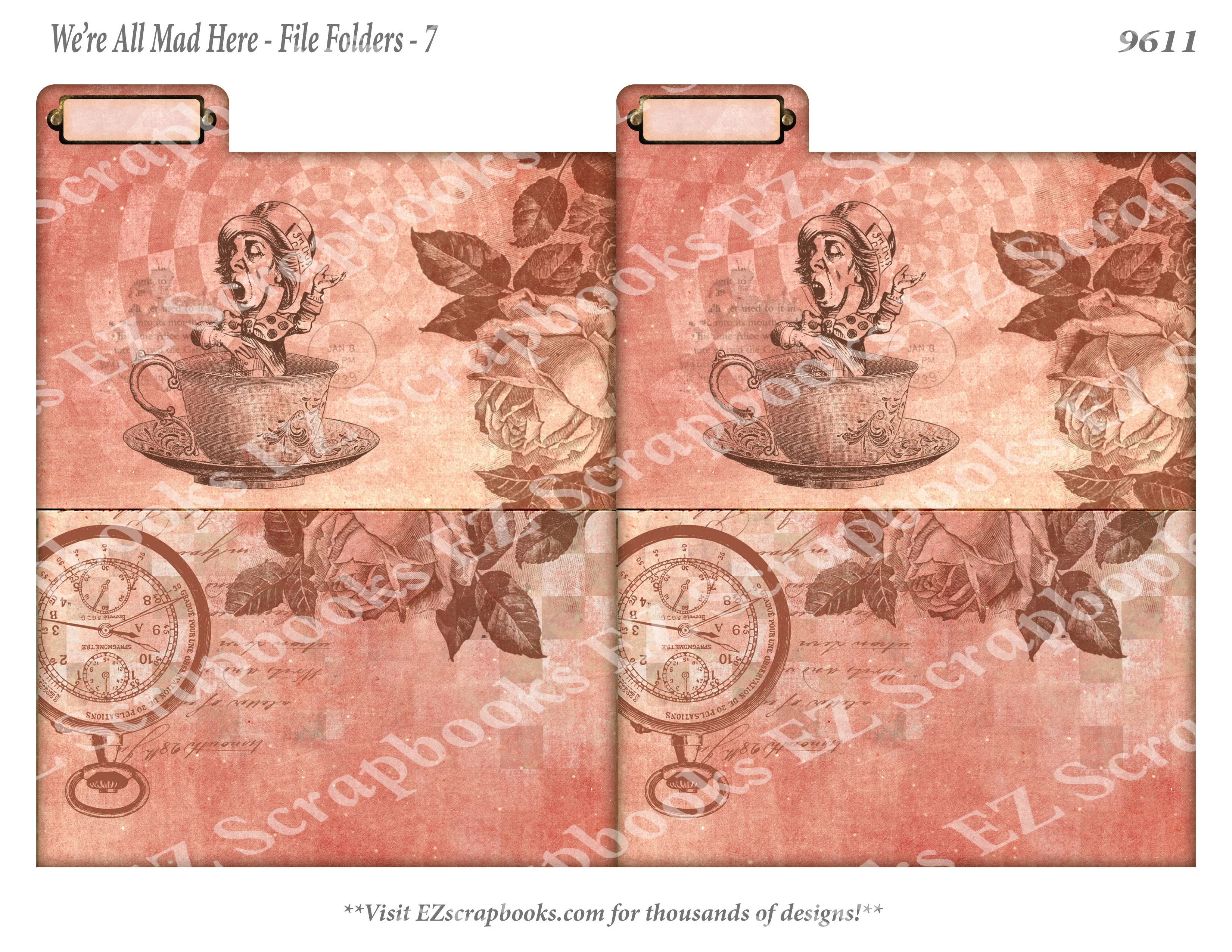 All Mad Here - Alice File Folders - 7 - 9611