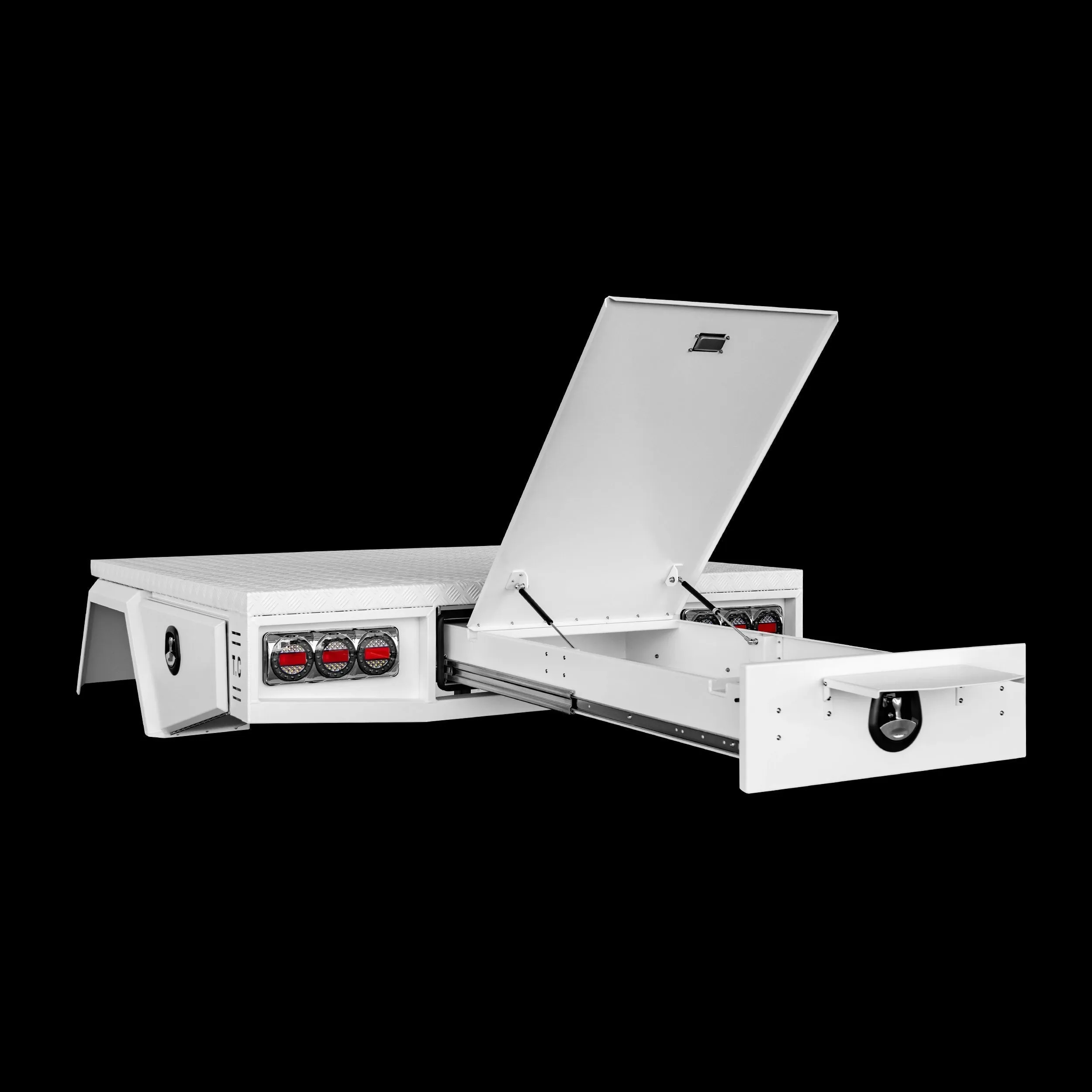 Aluminium Tray 2400mm No Headboard - White
