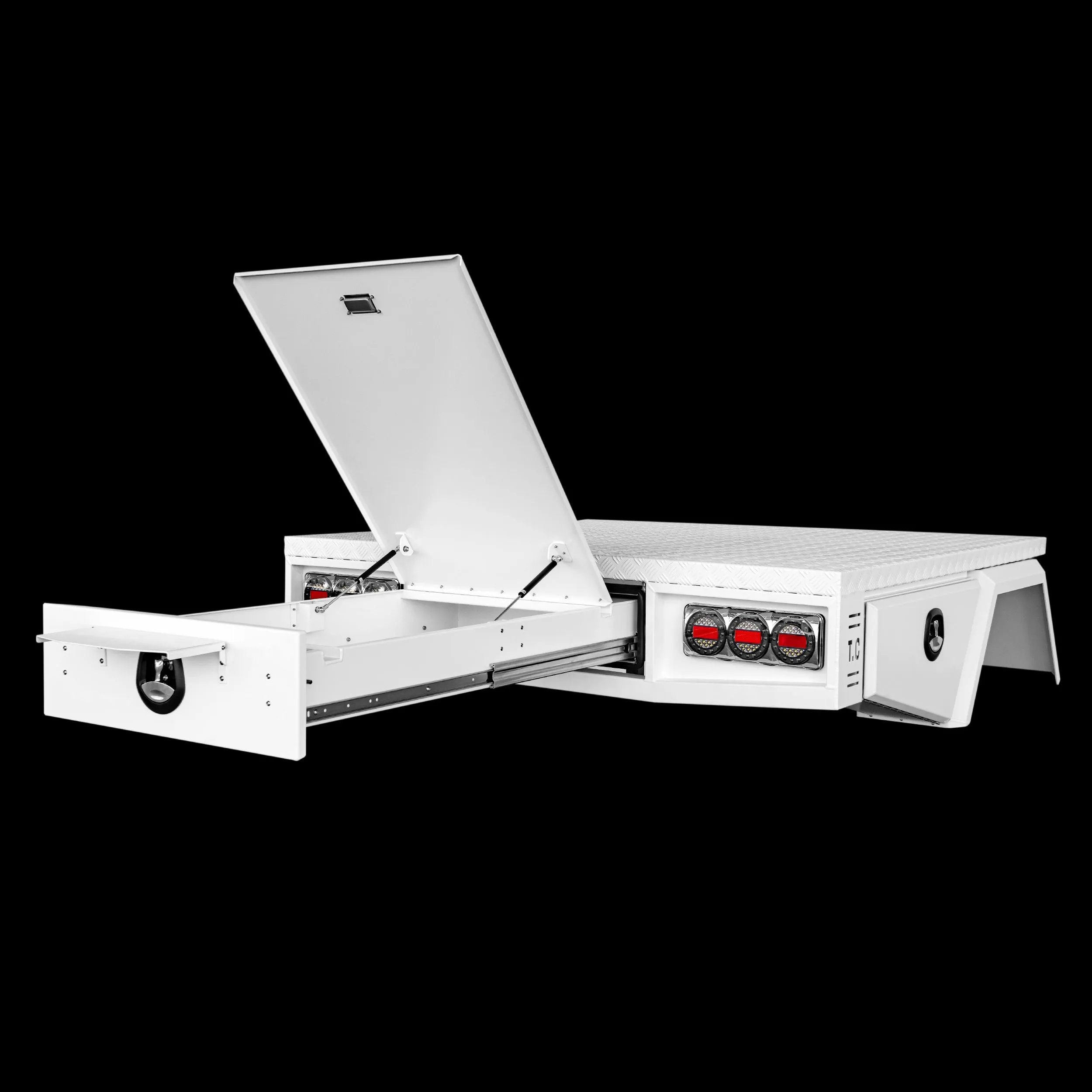 Aluminium Tray 2400mm No Headboard - White