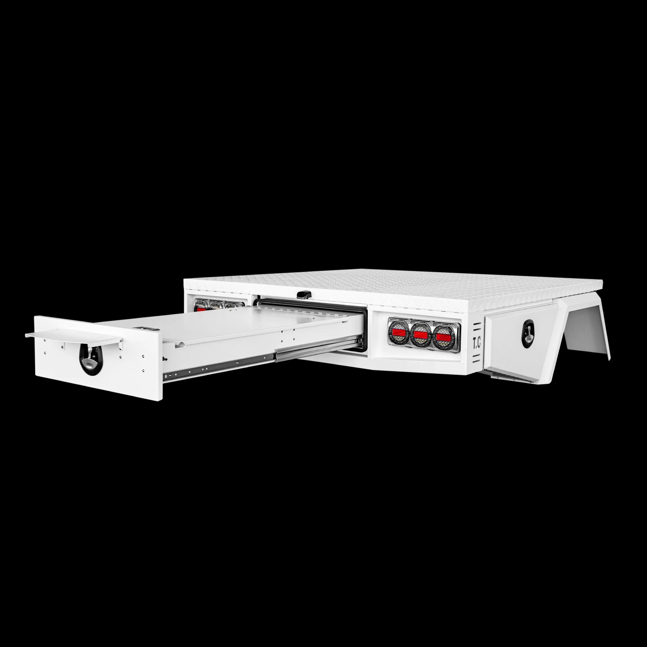 Aluminium Tray 2400mm No Headboard - White