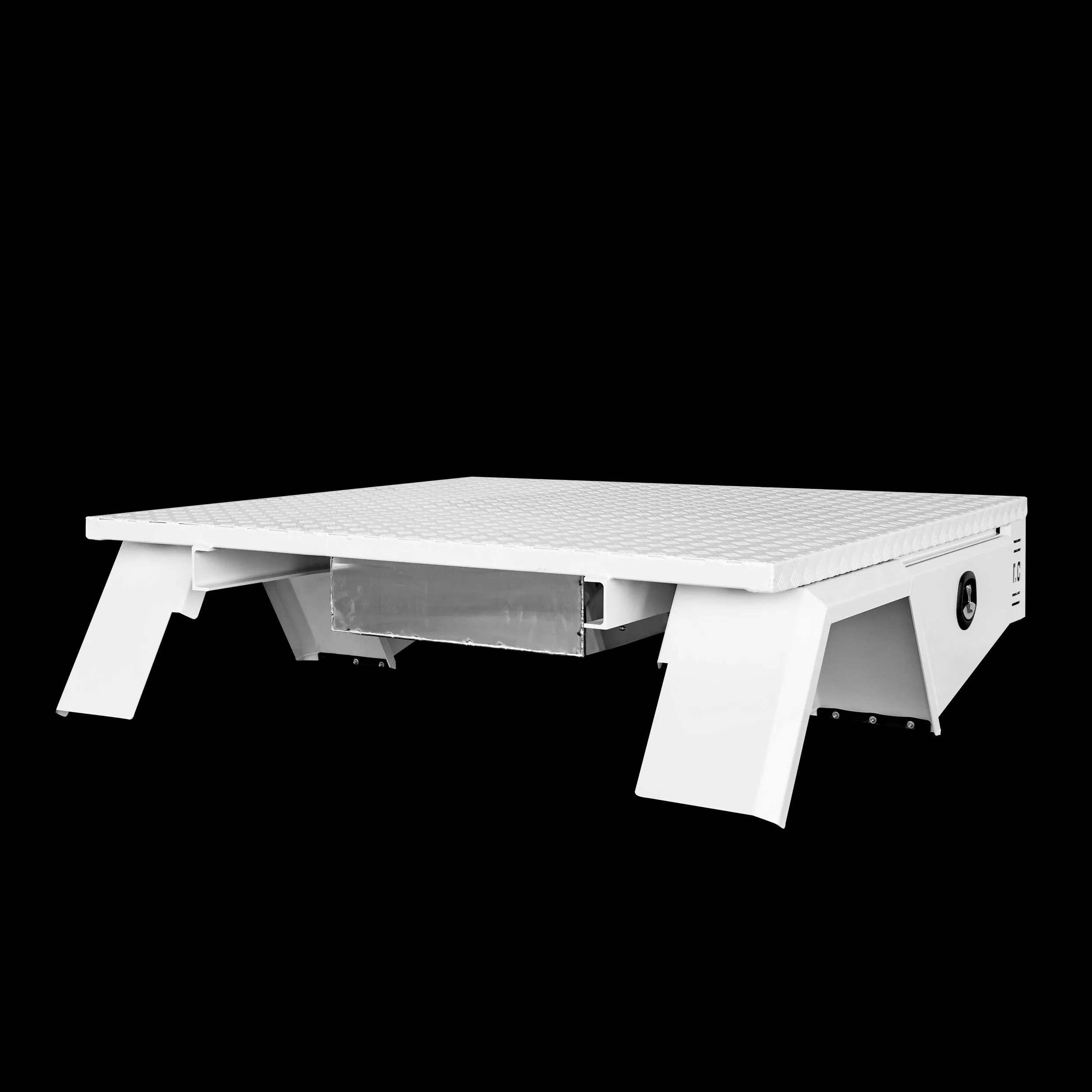Aluminium Tray 2400mm No Headboard - White