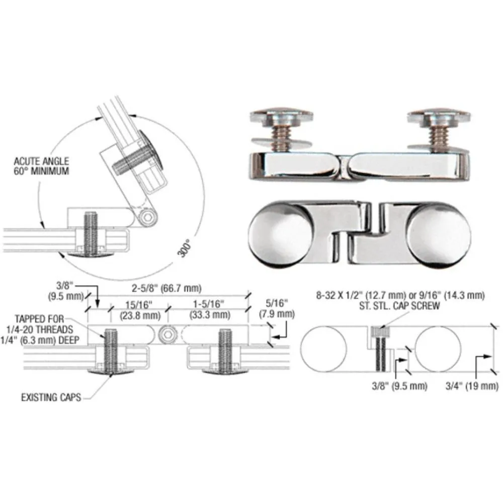 Angle Panel Low Profile Cap Connector