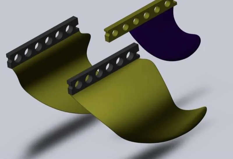 AU 24K FCS Surf Fin (2-Tab)