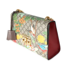 Beige Multicolore Coated Canvas Tian Padlock Medium Shoulder Bag