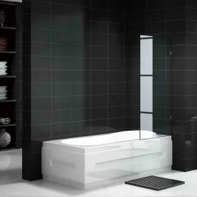 BLACK Fully Frameless - Over Bath Screen - Fixed Shower Panel